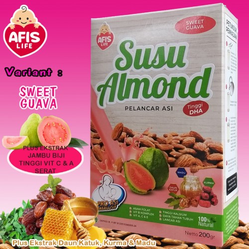 Afis Life Susu Almond Pelancar Asi 200gr - Sweet Guava